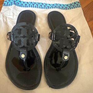 Tory Burch Black Patent Sandals